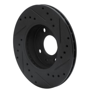 Nissan NX Brake Rotor (1) - Front Left - R1 Concepts - Drilled & Slotted - Black - `88-`06